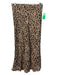Anthropologie Size 0 Brown & Multi Viscose Cheetah Below Knee Zip Back Skirt Brown & Multi / 0