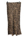 Anthropologie Size 0 Brown & Multi Viscose Cheetah Below Knee Zip Back Skirt Brown & Multi / 0