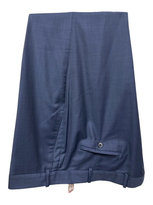 Peter Millar Blue Wool Solid 2 Button Men's Suit Blue / 46R