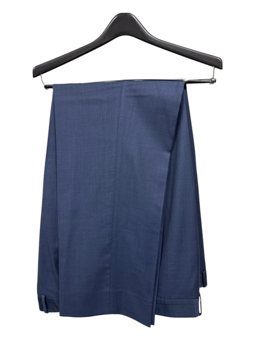 Peter Millar Blue Wool Solid 2 Button Men's Suit Blue / 46R