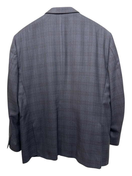 Peter Millar Blue & Black Wool Plaid 2 Button Men's Suit Blue & Black / 46R