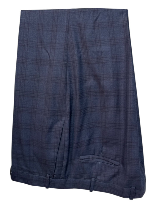 Peter Millar Blue & Black Wool Plaid 2 Button Men's Suit Blue & Black / 46R