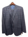 Peter Millar Blue & Black Wool Plaid 2 Button Men's Suit Blue & Black / 46R