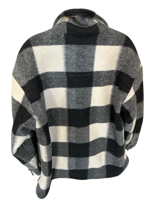 Abercrombie & Fitch Size XS Black & Cream Recycled Polyester Buffalo Check Coat Black & Cream / XS