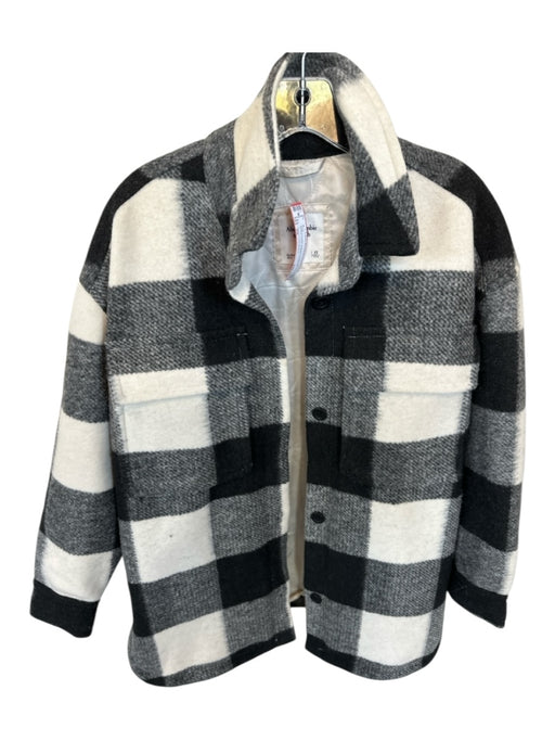 Abercrombie & Fitch Size XS Black & Cream Recycled Polyester Buffalo Check Coat Black & Cream / XS