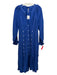 Free People Size M Blue Cotton Long Sleeve Buttons Maxi Collar Dress Blue / M