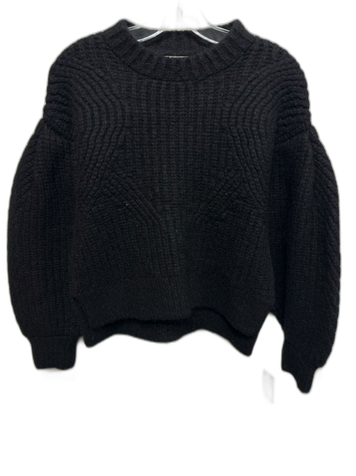 Ulla Johnson Size S Black Baby Alpaca Blend Long puff sleeve Knit Sweater Black / S