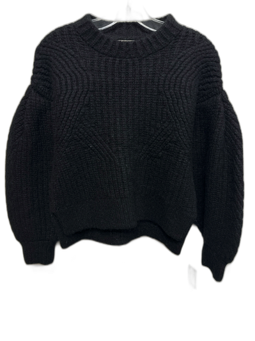Ulla Johnson Size S Black Baby Alpaca Blend Long puff sleeve Knit Sweater Black / S