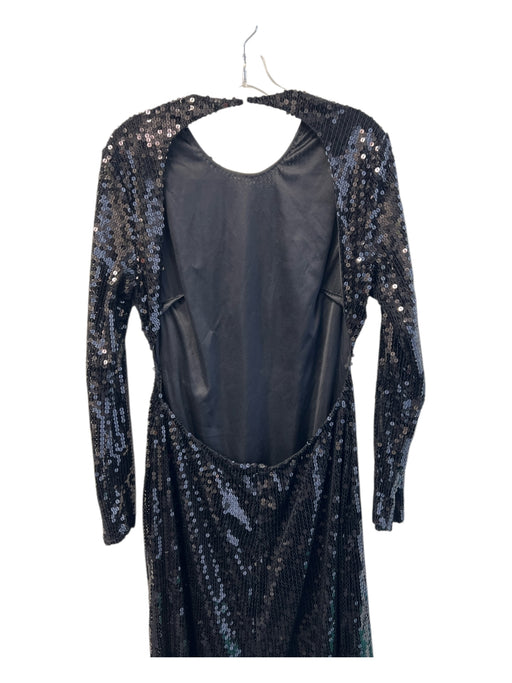 Mac Duggal Size 12 Black Sequin Polyester Back Zip Open Back Gown Black / 12