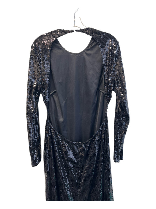 Mac Duggal Size 12 Black Sequin Polyester Back Zip Open Back Gown Black / 12