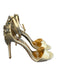 Badgley Mischka Shoe Size 8 Champagne Satin open toe Ankle Buckle Shoes Champagne / 8