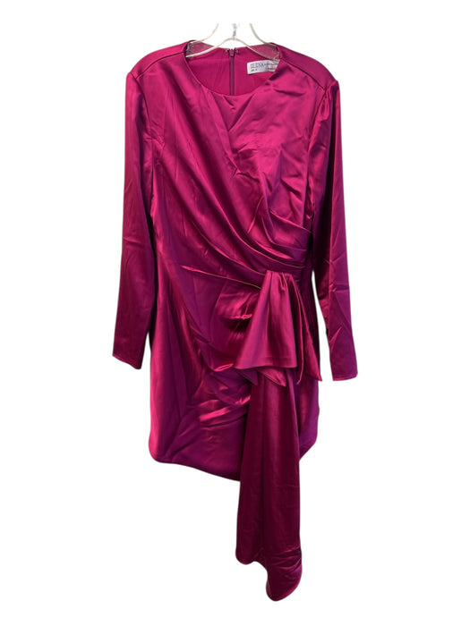 Ieena for Mac Duggal Size 10 Dark Pink Polyester Long Sleeve Back Zip Dress Dark Pink / 10