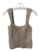 Modern Citizen Size Large Beige Cotton Blend Ribbed Knit Sleeveless Cropped Top Beige / Large