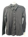 Theory Size Small Black Cotton Long Sleeve Collared Button Down Top Black / Small