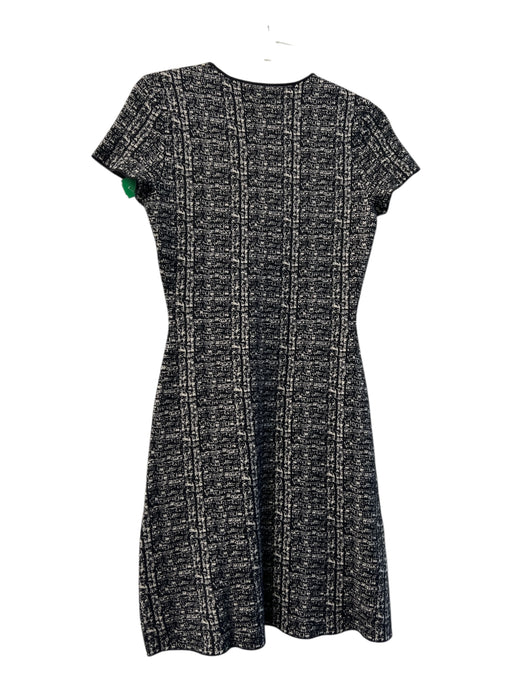 Theory Size Small Black & White Merino Wool Blend Round Neck Short Sleeve Dress Black & White / Small