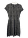 Theory Size Small Black & White Merino Wool Blend Round Neck Short Sleeve Dress Black & White / Small