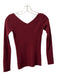 Theory Size P Cranberry Wool Blend Ribbed Wide Neck V Neck & Back Top Cranberry / P