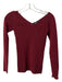 Theory Size P Cranberry Wool Blend Ribbed Wide Neck V Neck & Back Top Cranberry / P