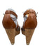 Jimmy Choo Shoe Size 40 Brown & Bronze Leather Upper Cork Criss Cross Wedges Brown & Bronze / 40
