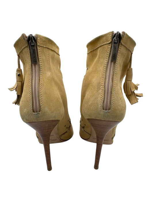 Jimmy Choo Shoe Size 40 Beige Leather Suede Tassel Studded Cut Out Pumps Beige / 40