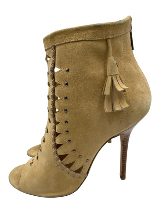 Jimmy Choo Shoe Size 40 Beige Leather Suede Tassel Studded Cut Out Pumps Beige / 40