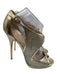 Jimmy Choo Shoe Size 40 Gold Leather open toe Embellished Ankle Strap Pumps Gold / 40