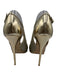 Jimmy Choo Shoe Size 40 Gold Leather open toe Embellished Ankle Strap Pumps Gold / 40