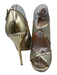 Jimmy Choo Shoe Size 40 Gold Leather open toe Embellished Ankle Strap Pumps Gold / 40