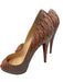 Christian Louboutin Shoe Size 40 Gray & Orange Python Leather Peep Toe Pumps Gray & Orange / 40