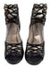 Jimmy Choo Shoe Size 40 Black Leather Lace Up Cut Out Back Zip Open Toe Pumps Black / 40