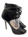 Jimmy Choo Shoe Size 40 Black Leather Lace Up Cut Out Back Zip Open Toe Pumps Black / 40