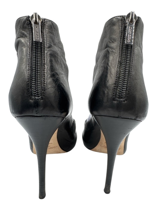 Jimmy Choo Shoe Size 40 Black Leather Lace Up Cut Out Back Zip Open Toe Pumps Black / 40
