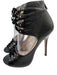 Jimmy Choo Shoe Size 40 Black Leather Lace Up Cut Out Back Zip Open Toe Pumps Black / 40