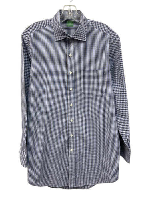 Sid Mashburn Size M White, Blue & Brown Print Cotton Plaid Long Sleeve Shirt White, Blue & Brown Print / M