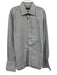 Canali Size 17.5 Blue & White Cotton Micro Button Up Men's Long Sleeve Shirt Blue & White / 17.5