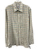 Alan Paine Size L Off White & Blue Cotton Grid Button Up Men's Long Sleeve Shirt Off White & Blue / L