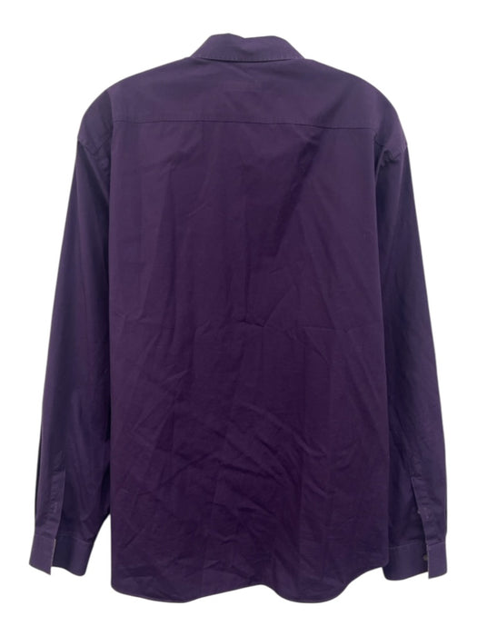 Burberry Size XXL Purple Cotton Solid Button Up Men's Long Sleeve Shirt Purple / XXL