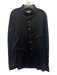 Canali Size XL Black Cotton Blend Solid Button Up Men's Long Sleeve Shirt Black / XL