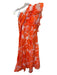 Showpo Size 14 Orange & White Polyester jaquard One Shoulder Gown Orange & White / 14