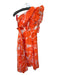 Showpo Size 12 Orange & White Polyester jaquard One Shoulder Gown Orange & White / 12