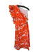 Showpo Size 12 Orange & White Polyester jaquard One Shoulder Gown Orange & White / 12