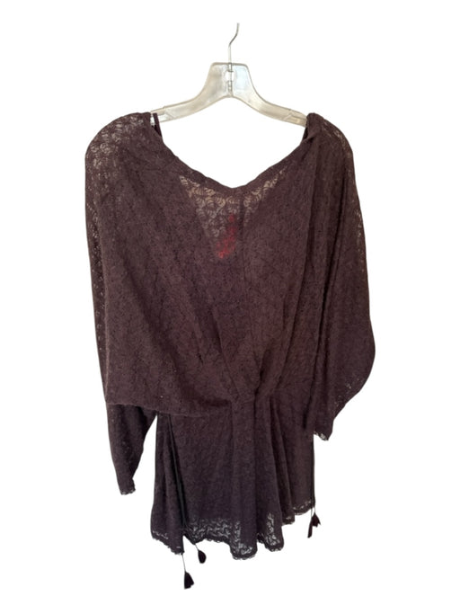 Free People Size S Brown Wool Blend Long Sleeve Knit Slip Dress Brown / S