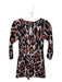 Bar III Size XS Black & Tan Animal Print Quarter Sleeves Midi Dress Black & Tan / XS