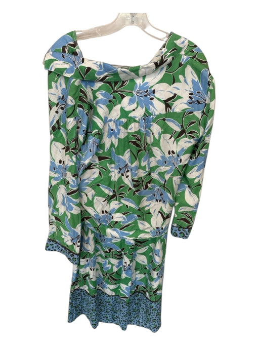 Maeve Size M Blue & Green Viscose Long Sleeve Flowers Wide Leg Pant Set Blue & Green / M