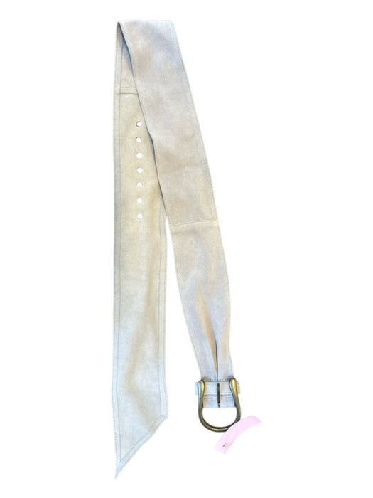 Free People Gray & Brass Suede Wide Brass Hardware Belts Gray & Brass / M/L