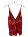 Free People Size 8 Red & Tan Polyester Blend Lace Overlay Spaghetti Strap Dress Red & Tan / 8
