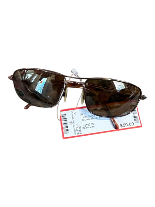 Maui Jim Brown Metal Rectangle Sunglasses Brown