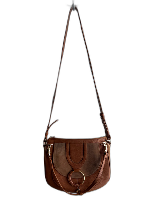 See By Chloe Caramel Leather & Suede Gold hardware Top Zip 2 Handles Bag Caramel / Small