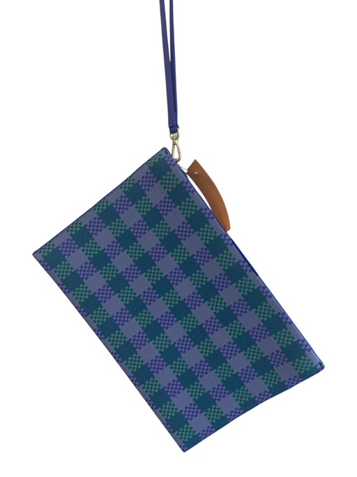 Rothy's Purple Plastic Knit Plaid Wrist Strap Zipper Bag Purple / Small