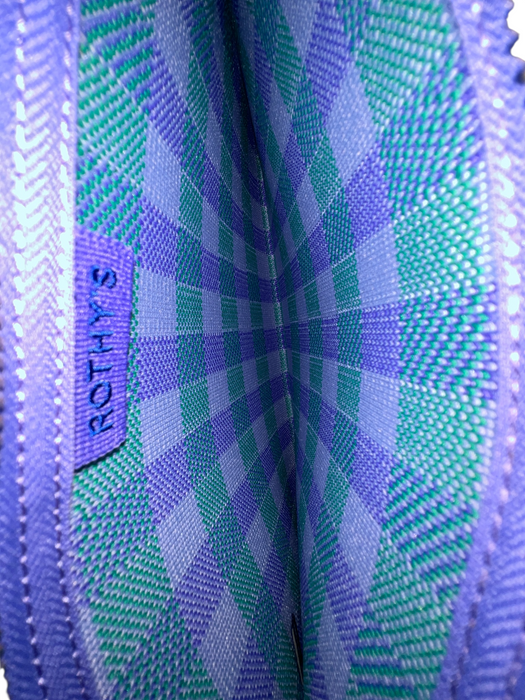 Rothy's Purple Plastic Knit Plaid Wrist Strap Zipper Bag Purple / Small